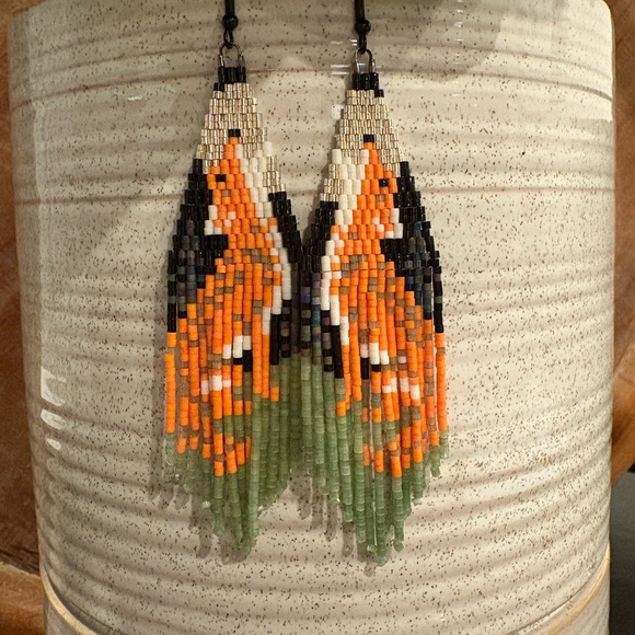 Jewelry - Beaded Fox Earrings